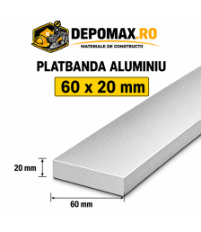 Platbanda aluminiu 60 x 20 mm, 6 metri (EN-AW 6060)